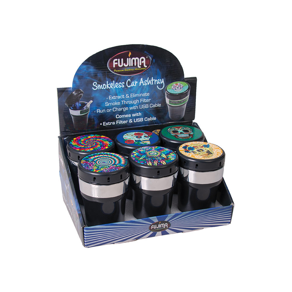 Fujima Smokeless Car Ashtray - 5" / Assorted 6pcs