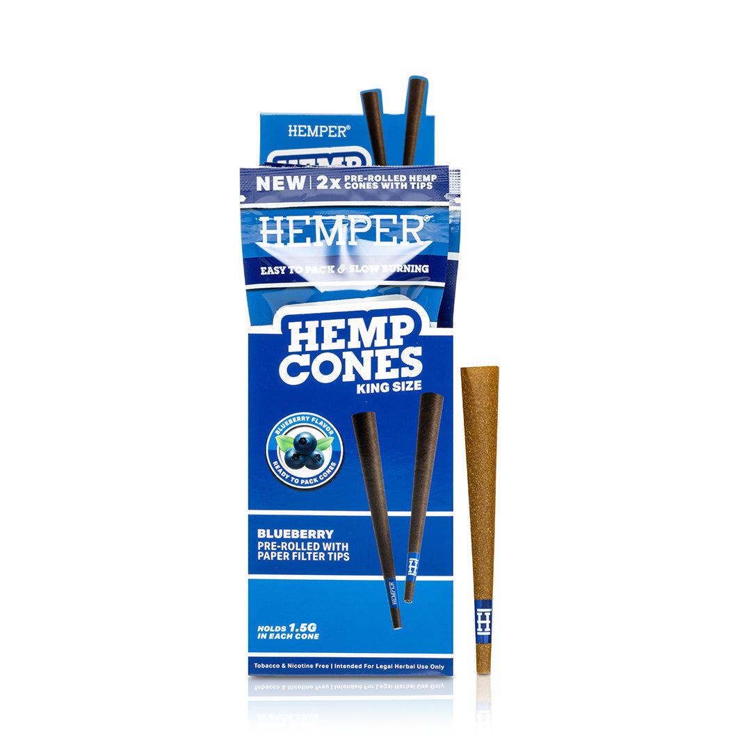 Pre-Rolled King Size Paper Tip Hemp Cones | 2PK