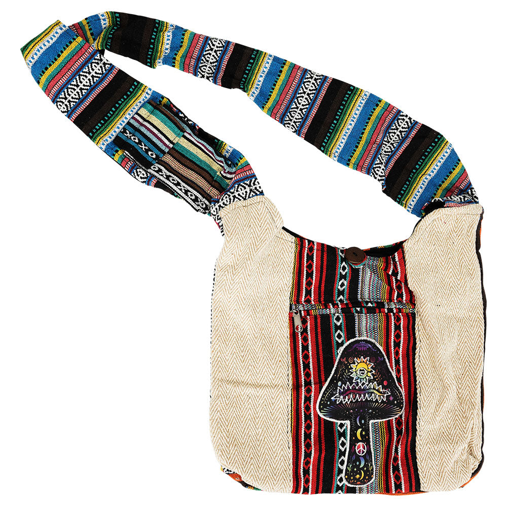 ThreadHeads Southwest Style Astral Mushroom Sling Bag - 15"x15"