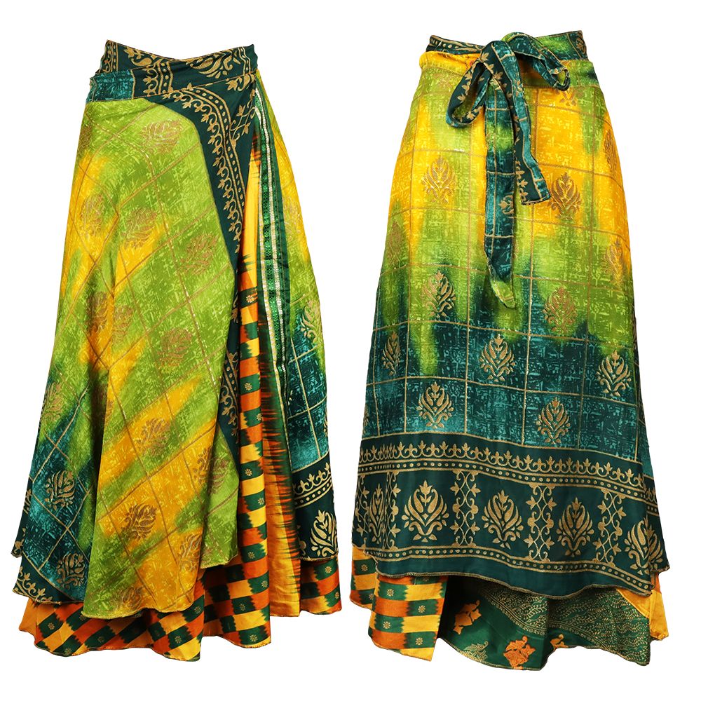 Silk Wrap Skirt - One Size / 36" / Designs Vary