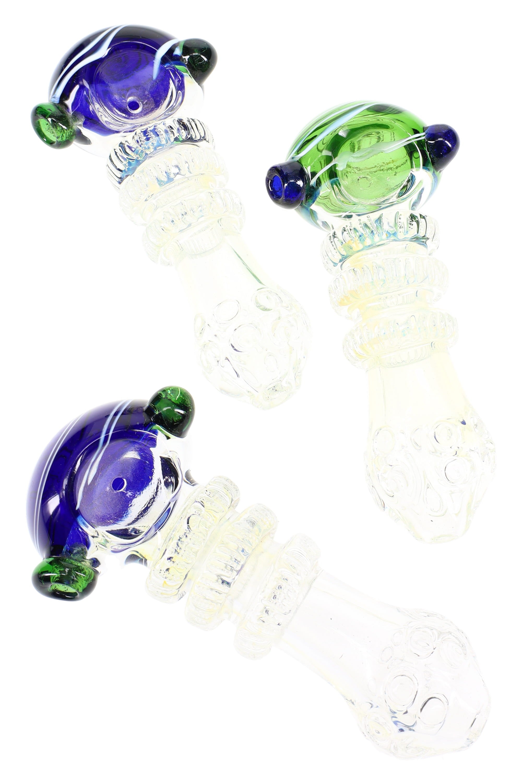 Color Changing Striped Rings Glass Spoon Pipe “Orbit Rings” – 5″ – Assorted Colors