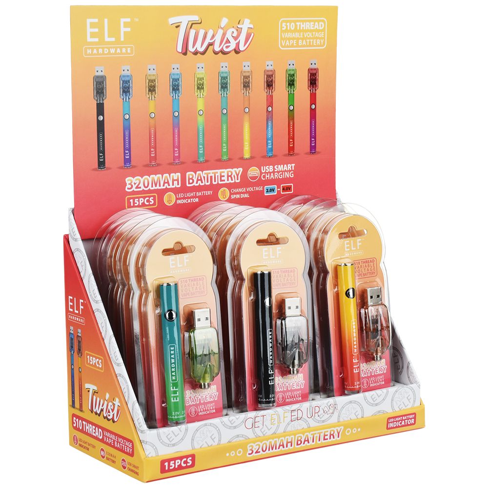 ELF Hardware Twist 510 Cart Vape Battery - 320mAh / 15ct