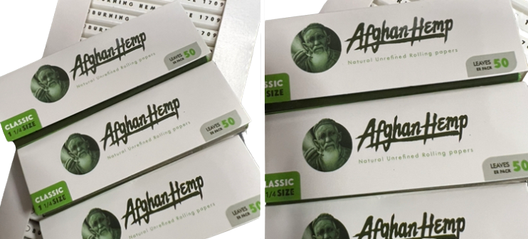Afghan Hemp All Natural Rolling Papers 1 1/4 Size (6 Pack)