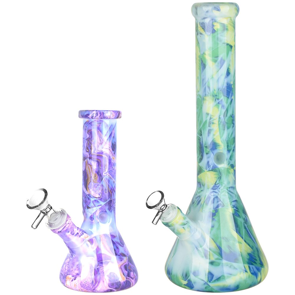 Marbled Glass Beaker Water Pipe | 14mm F
