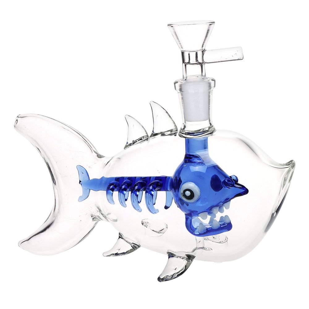 Fish Bone Glass Bubbler - 6.25" / 14mm F