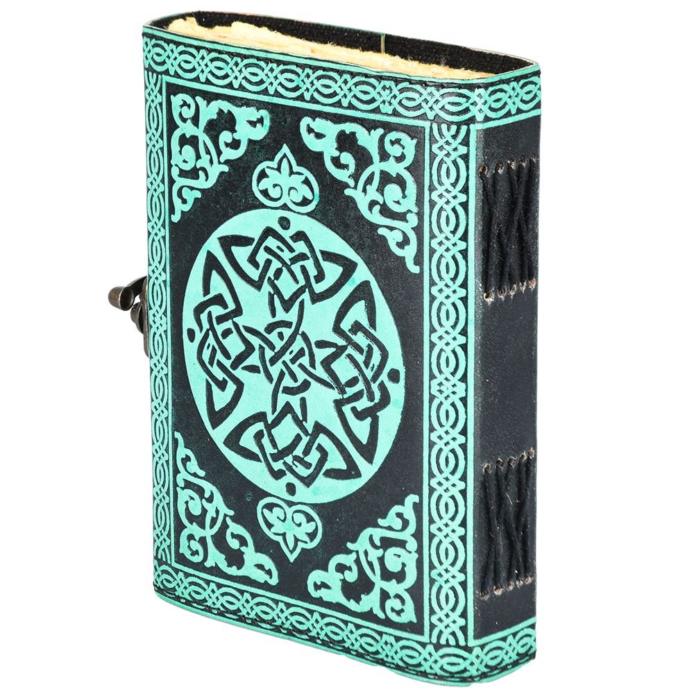 Ancient Green Dragon Protector Embossed Leather Journal - 7" x 5"