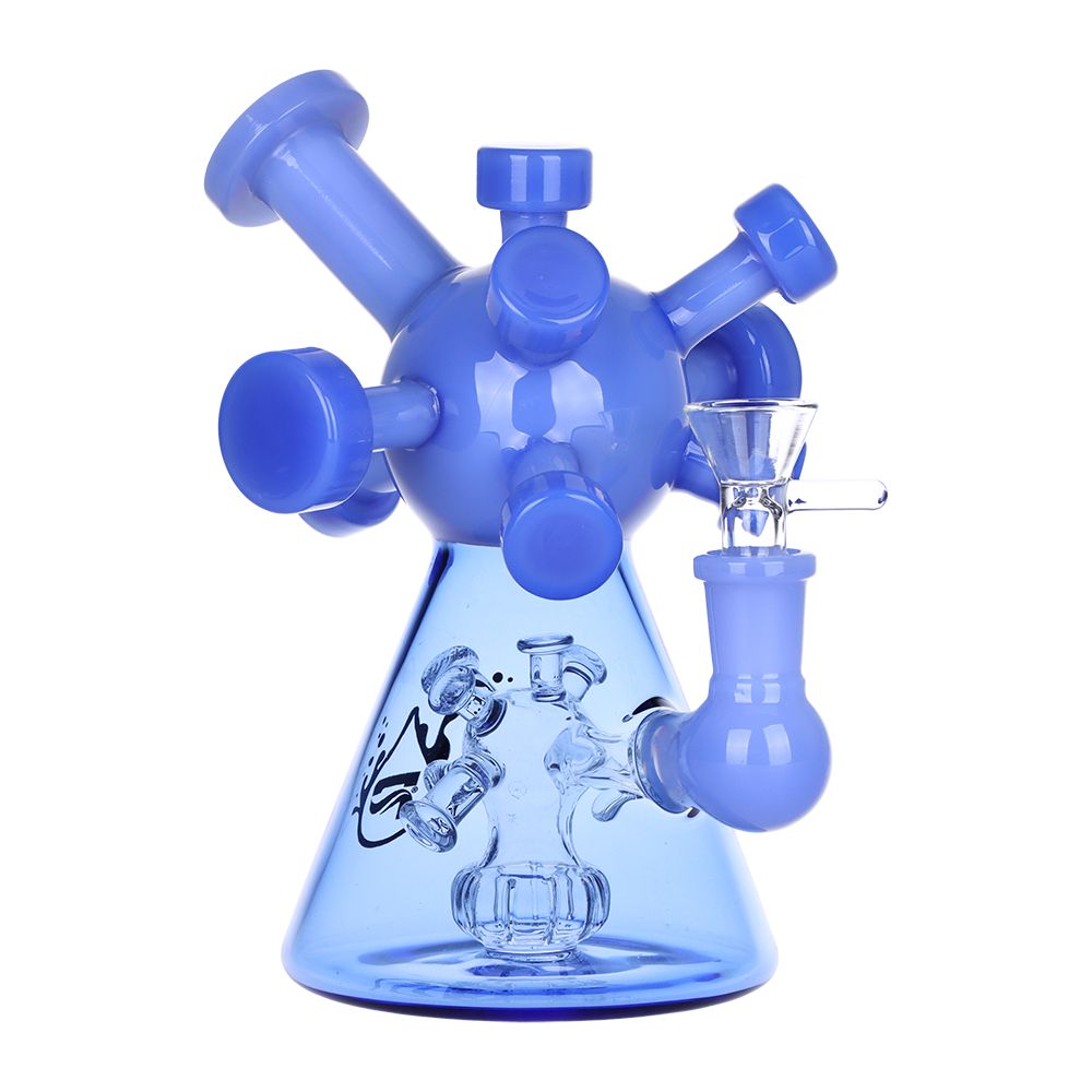 Pulsar Molecule Glass Water Pipe - 7" / 14mm F / Colors Vary