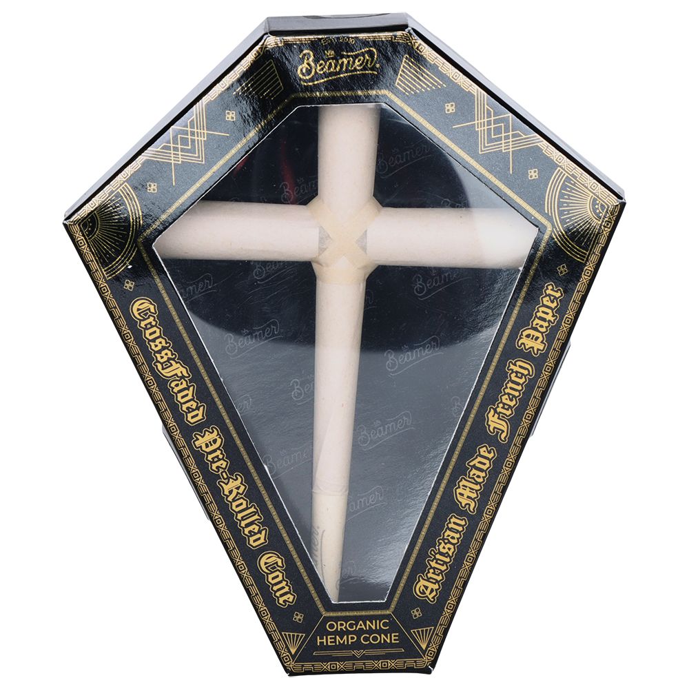 8CT DISPLAY - Beamer CrossFaded Organic Hemp Pre-Rolled Cross-Shaped Cone