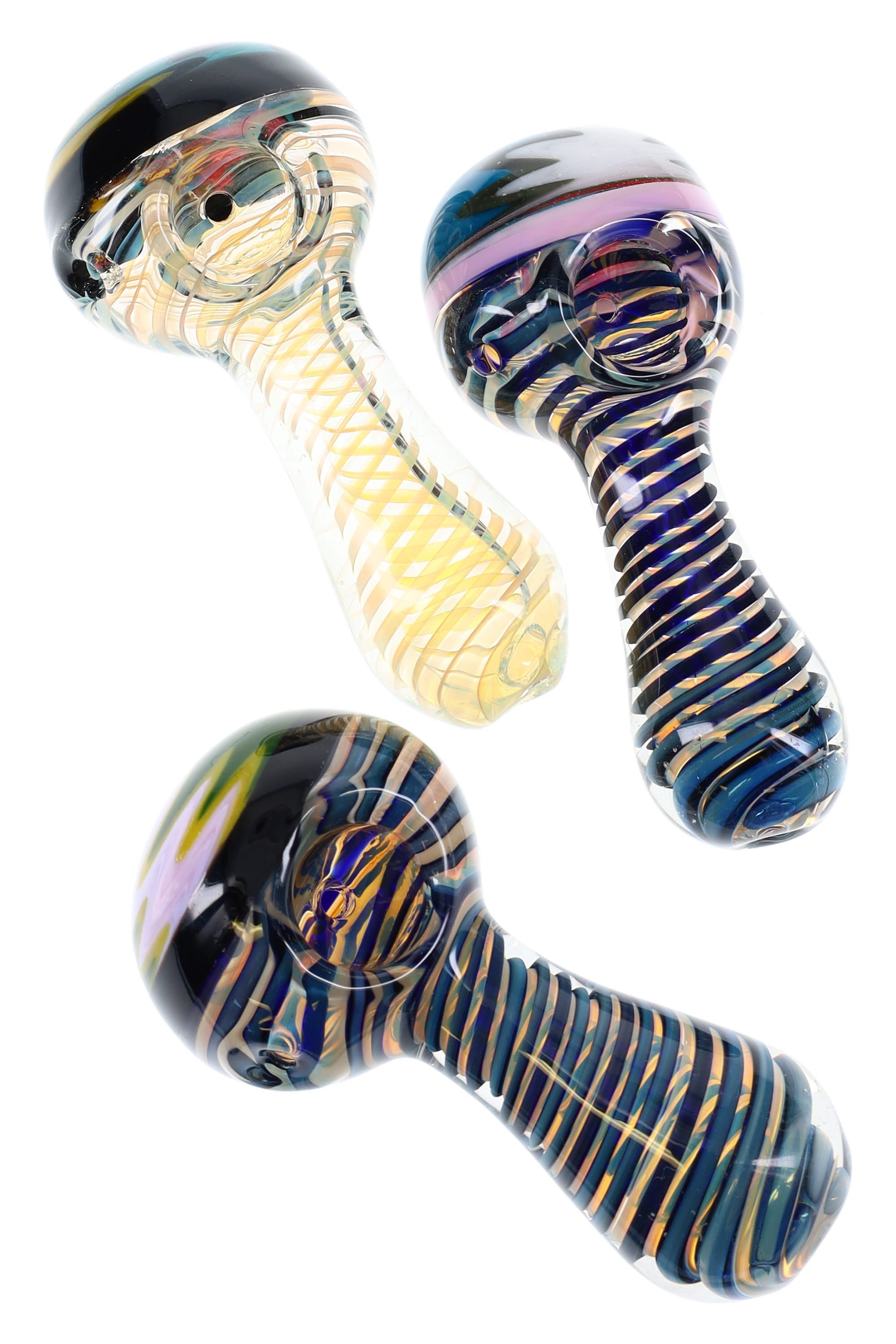 Color-Changing Reverse Glass Spoon “Swirl Top” – 4″ – Assorted Colors