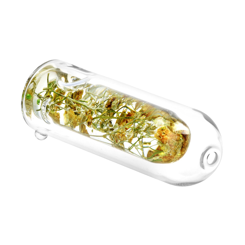 Wild Flower Power Terrarium Style Glass Hand Pipe - 5.25" / Colors Vary