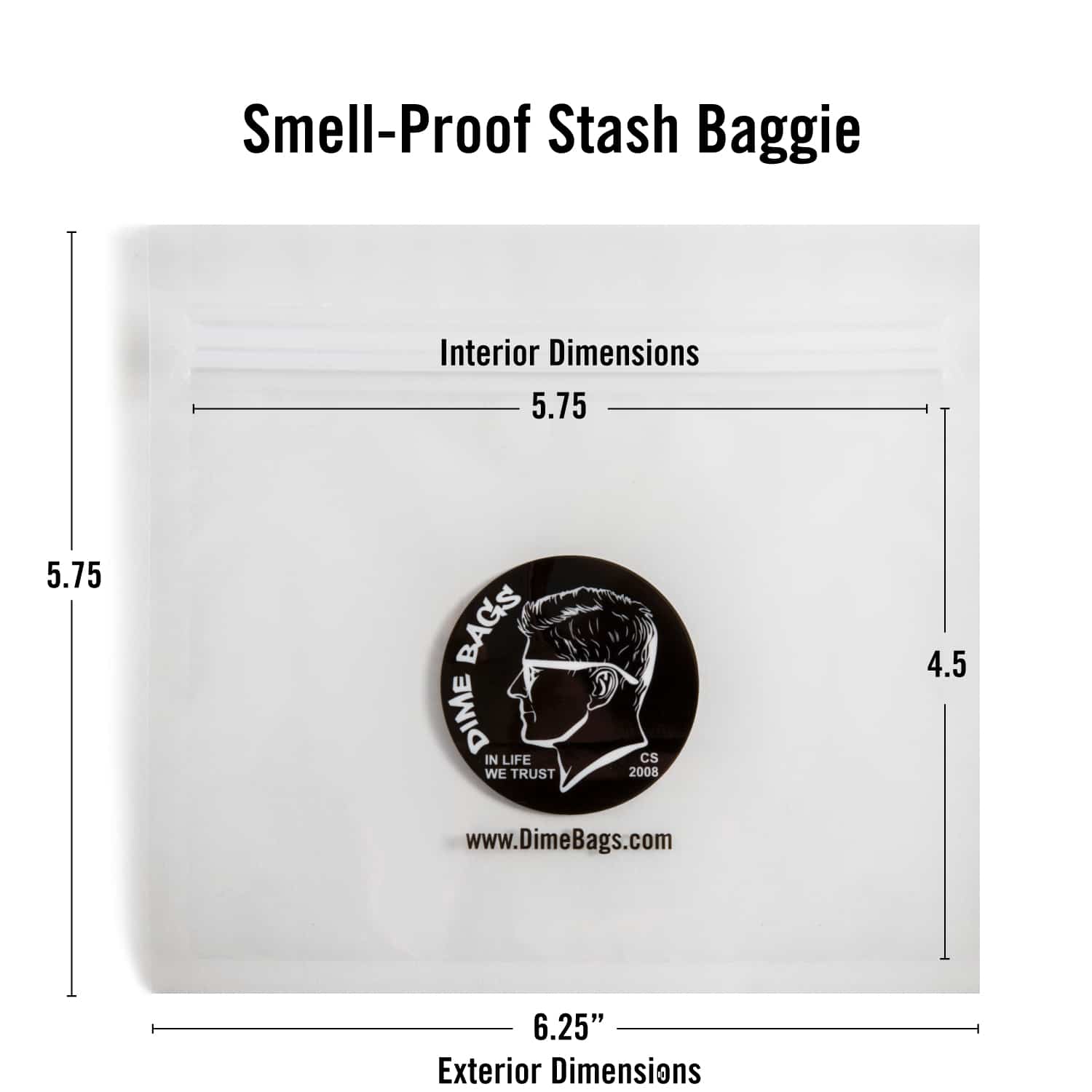 Dime Baggies | Smell-Proof Stash Pouch | Clear, Light, and Sturdy