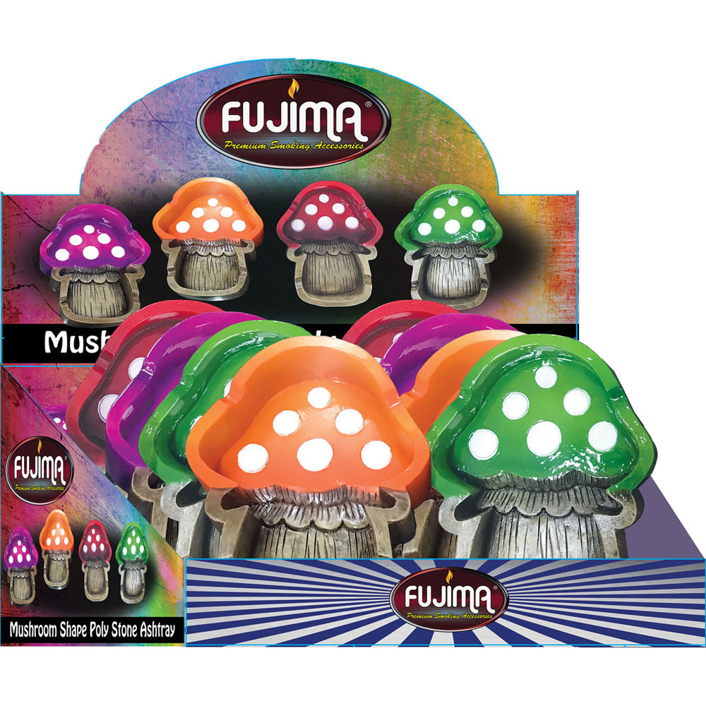 Fujima Polyresin Mushroom Ashtray - 4"x5" 8pcs