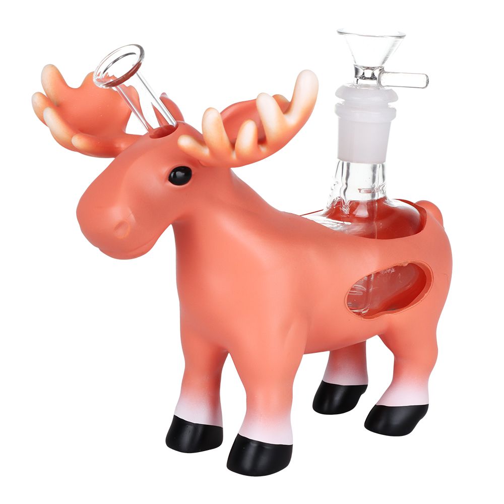 A-Moose Bouche Silicone & Glass Bubbler - 6" / 14mm F