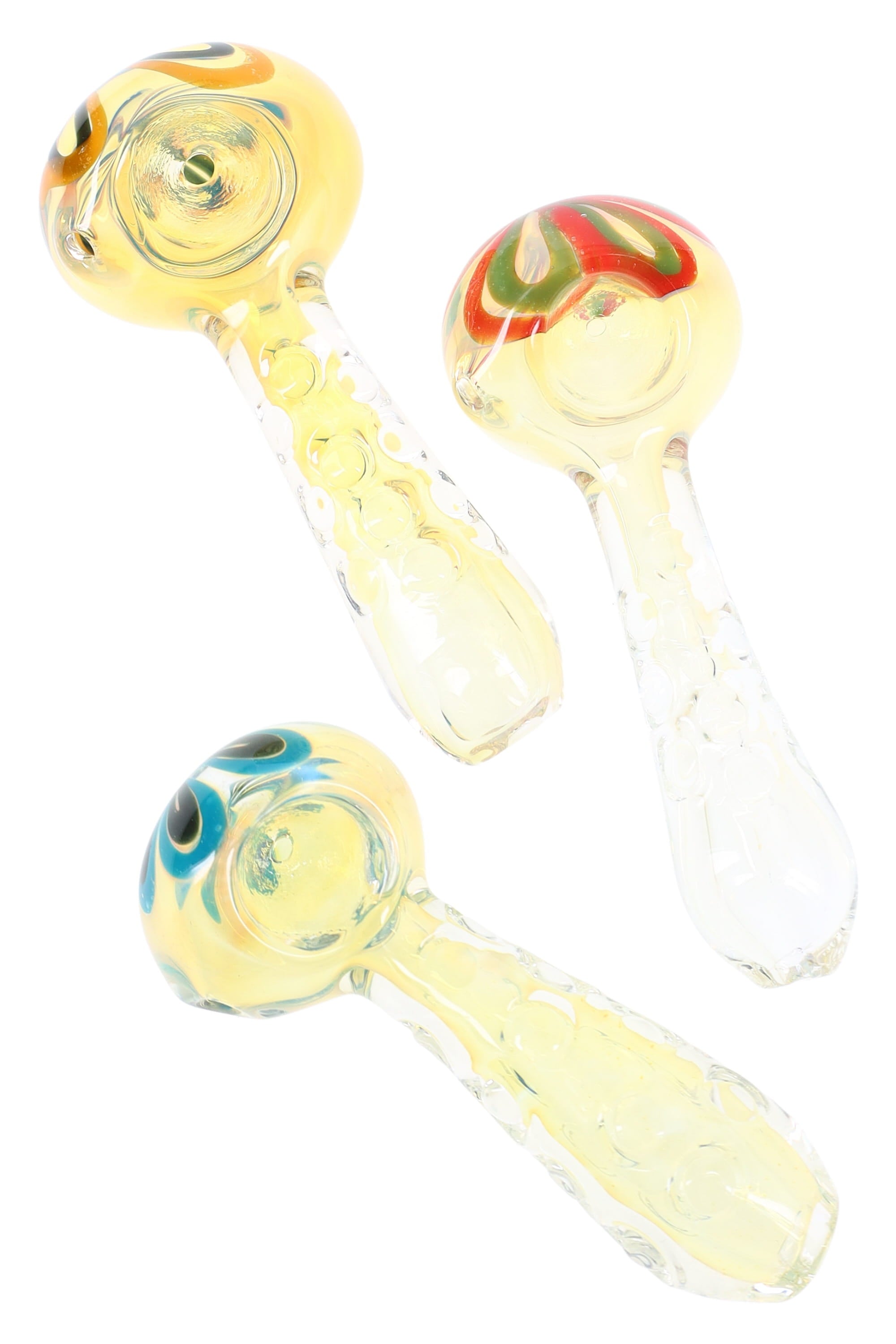 3.5″ Color-Changing Indentation Glass Spoon “Grip Glow” – Assorted Colors