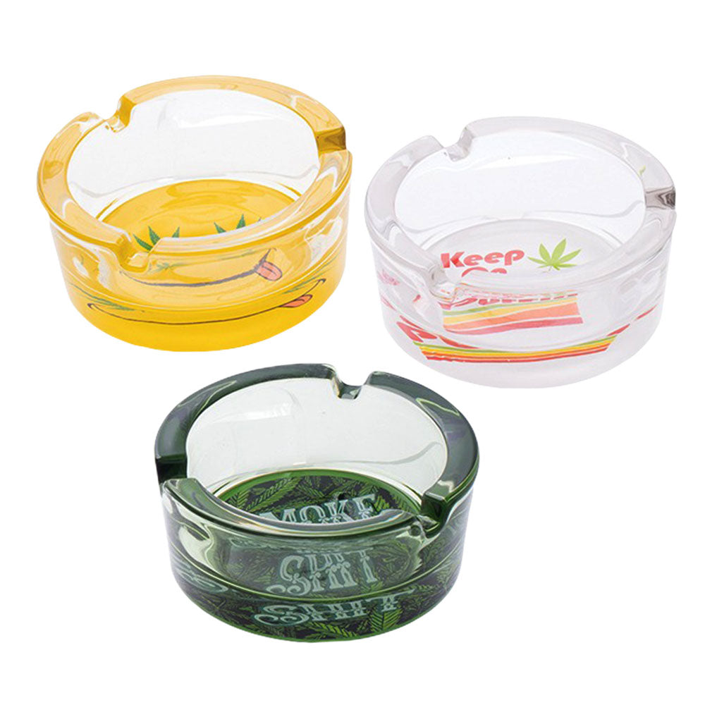 Fujima 420 Leaf Glass Ashtray - 3.5"/ 6pcs