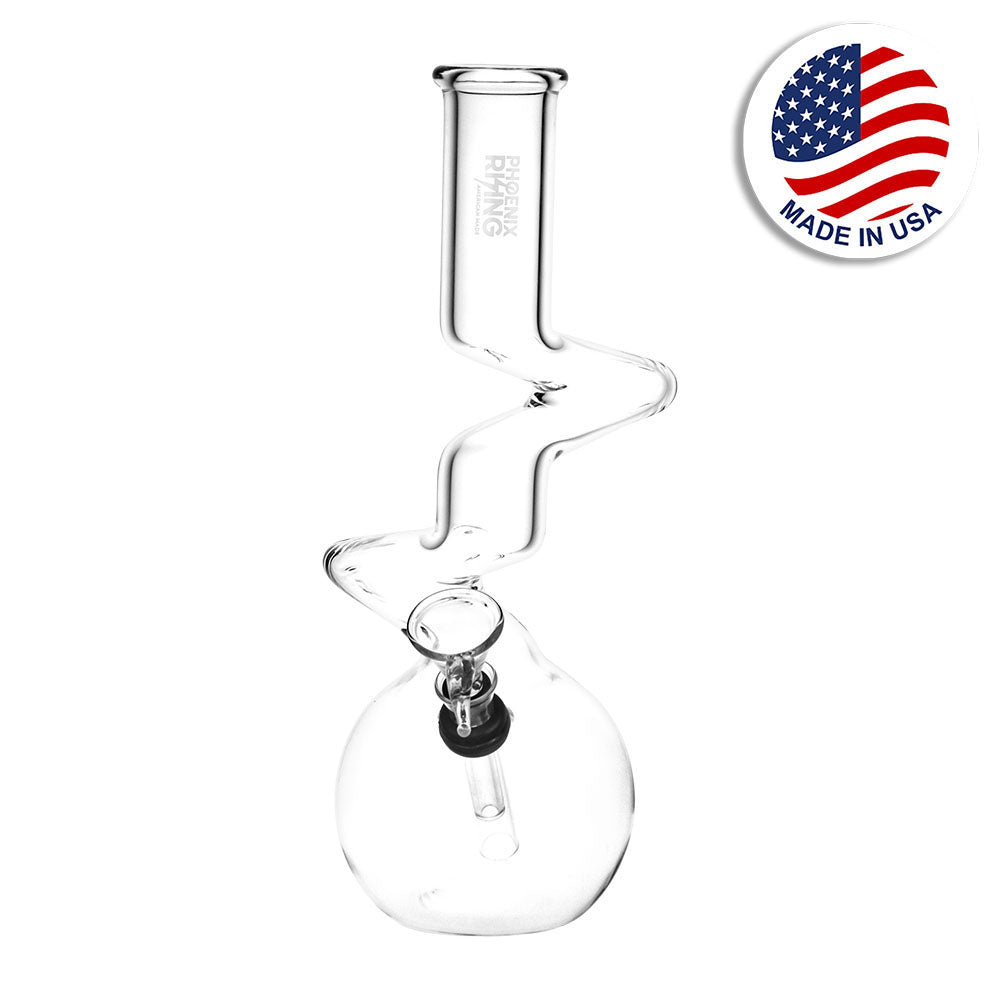 Phoenix Rising Zig Zag Bubble Base Water Pipe - 9.5