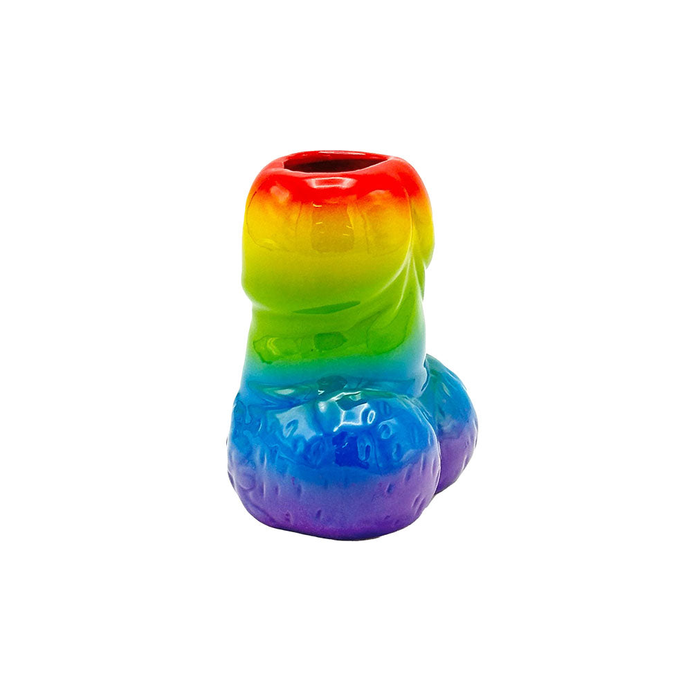 Rainbow Penis Ceramic Shot Glass - 3oz