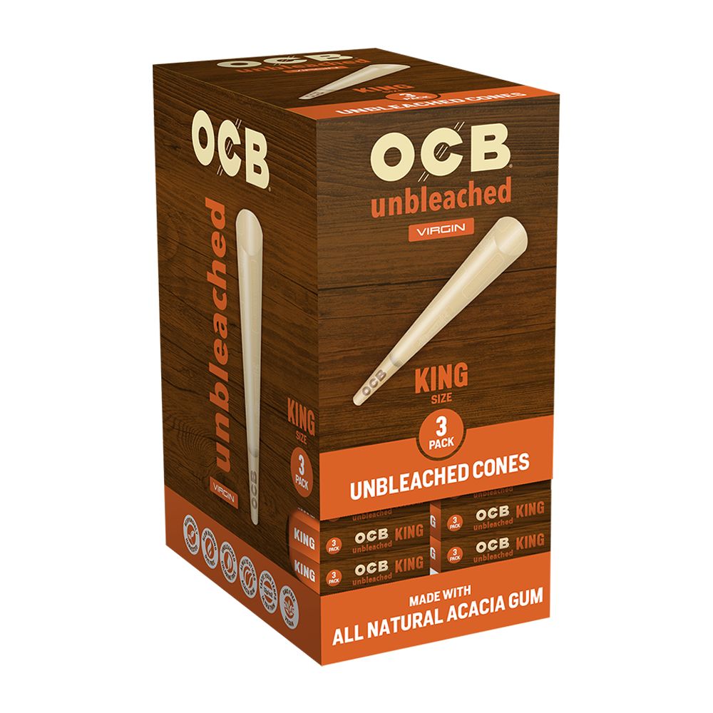 OCB Unbleached Pre-Rolled Cones | 24pk Display