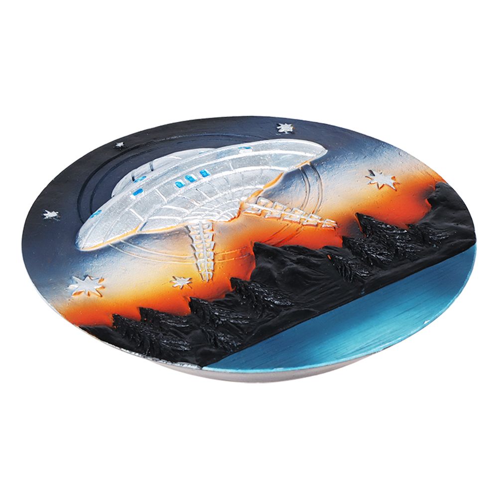 UFO Round Polyresin Incense Burner - 4.75"