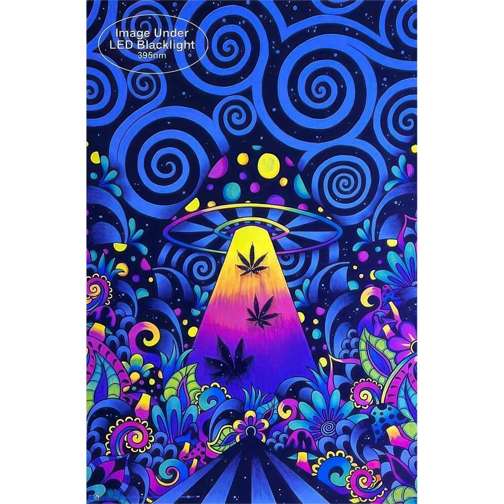 Brizland by Brizbazaar UFO Tractor Beam Non-Flocked Black Light Poster