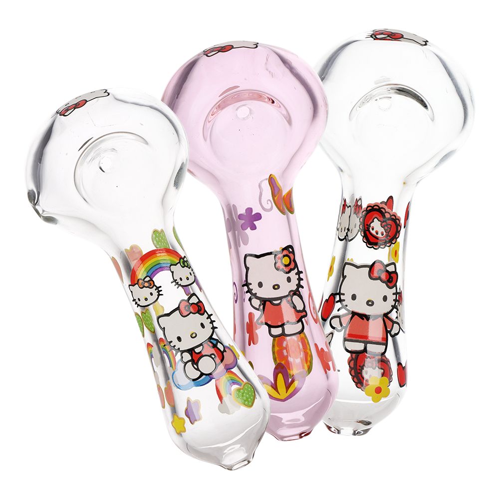 Hello Kitty Glass Spoon Pipe - 4.5" / 3ct
