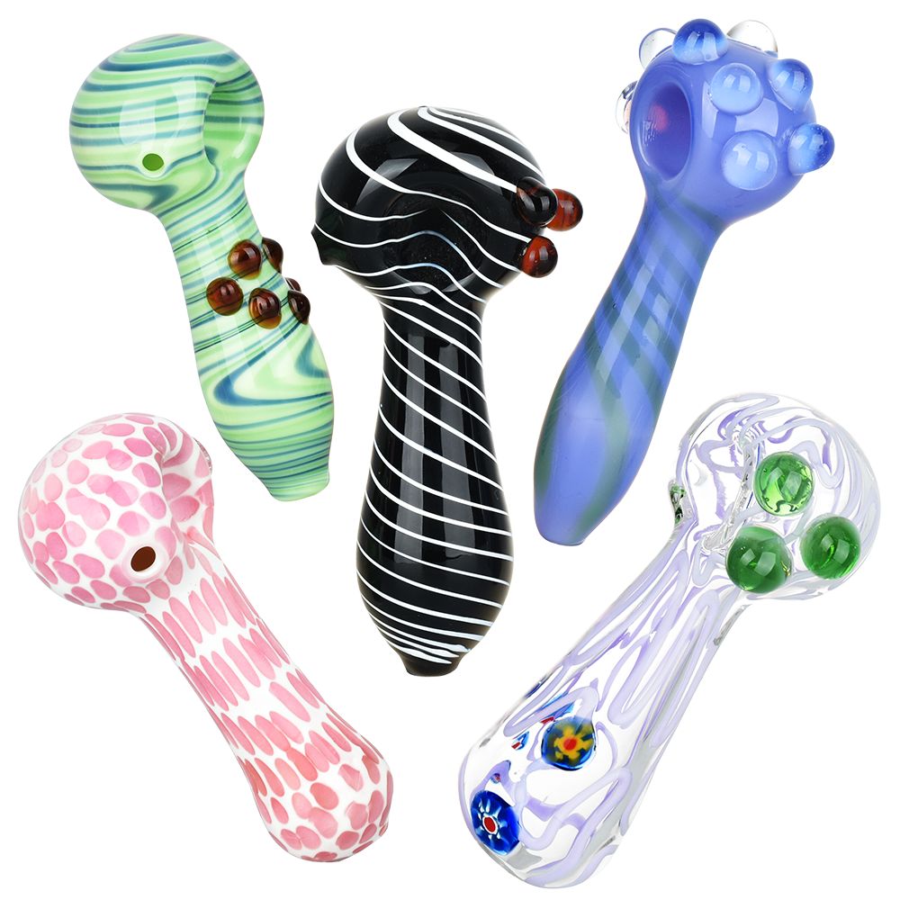 Refined Assortment Glass Spoon Pipes - 4.25" 10ct