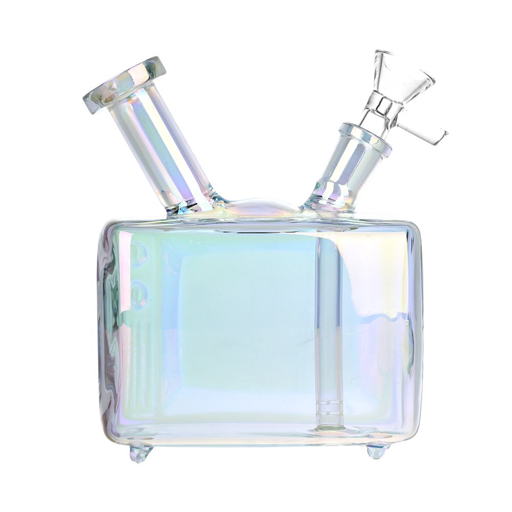 Retro TV Electroplated Glass Water Pipe - 5.75" / 14mm F