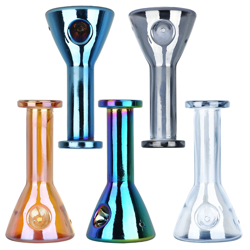Electroplated Beaker Glass Hand Pipe - 5" / 5ct