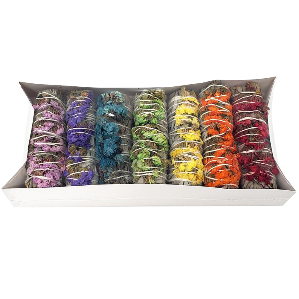 White Sage / Sinuata Bundle 7PC SET - - 4" / Asst Colors