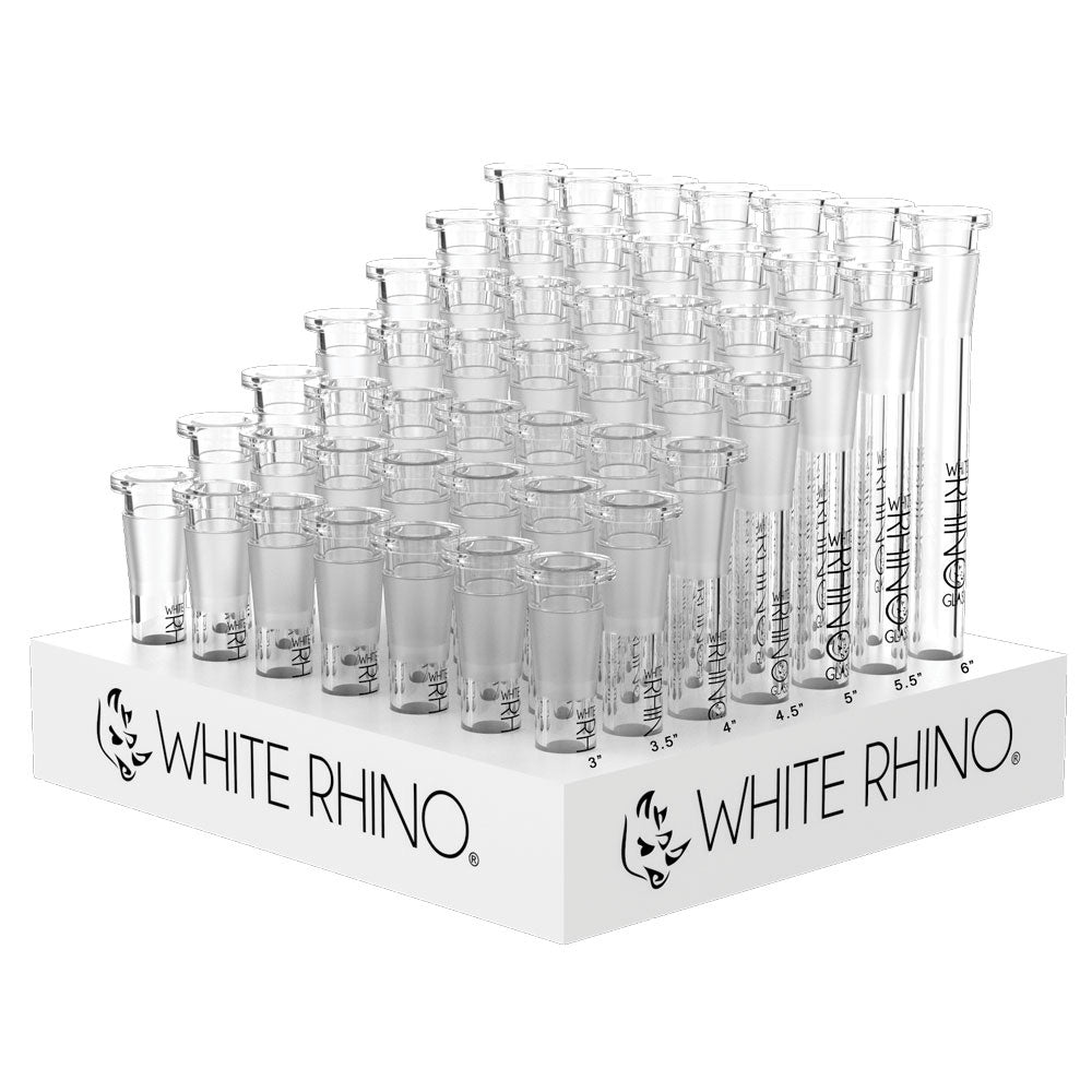 White Rhino Glass Downstems- 19/14mm / Asst Sizes - 49PC DISP
