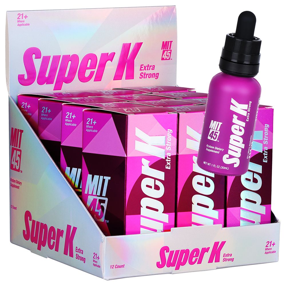 12CT DISPLAY - MIT45 Super K Extra Strong Kratom Shot - 375mg / 30ml