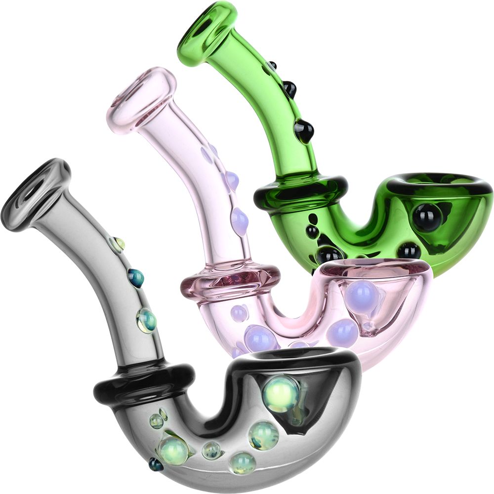 Orb Parade Mini Glass Sherlock Pipe - 3.5" / 4ct