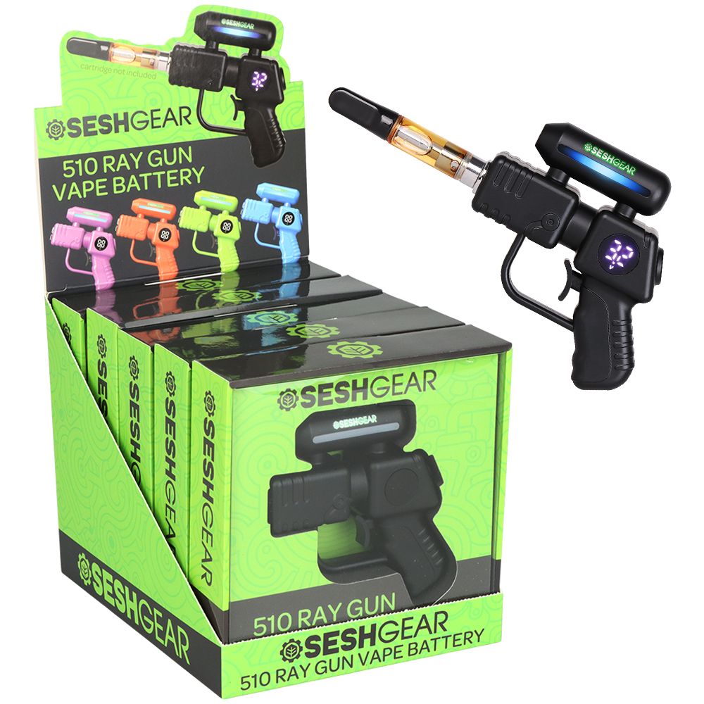 5CT DISPLAY - Seshgear 510 Ray Gun Variable Voltage Vaporizer - 500mAh / Assorted Colors