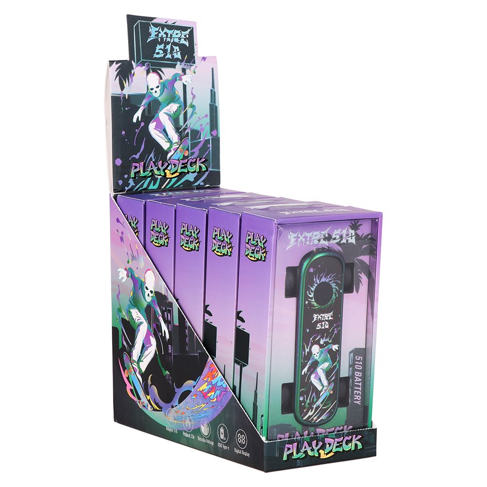 Extre 510 Play Deck Skateboard Vape Battery | 500mAh | 5ct Display