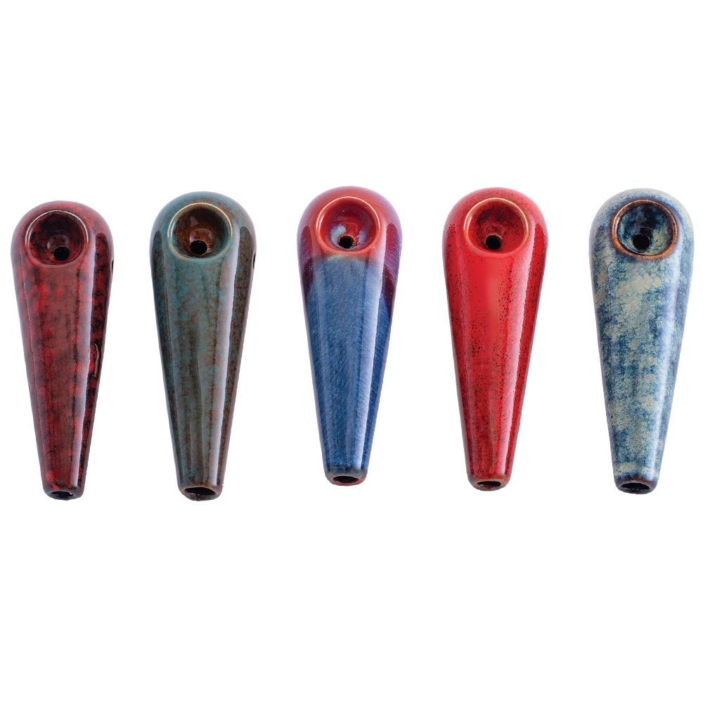 Kush RX Mini Reactive Glazed Ceramic Hand Pipes - 4.25" / 12ct