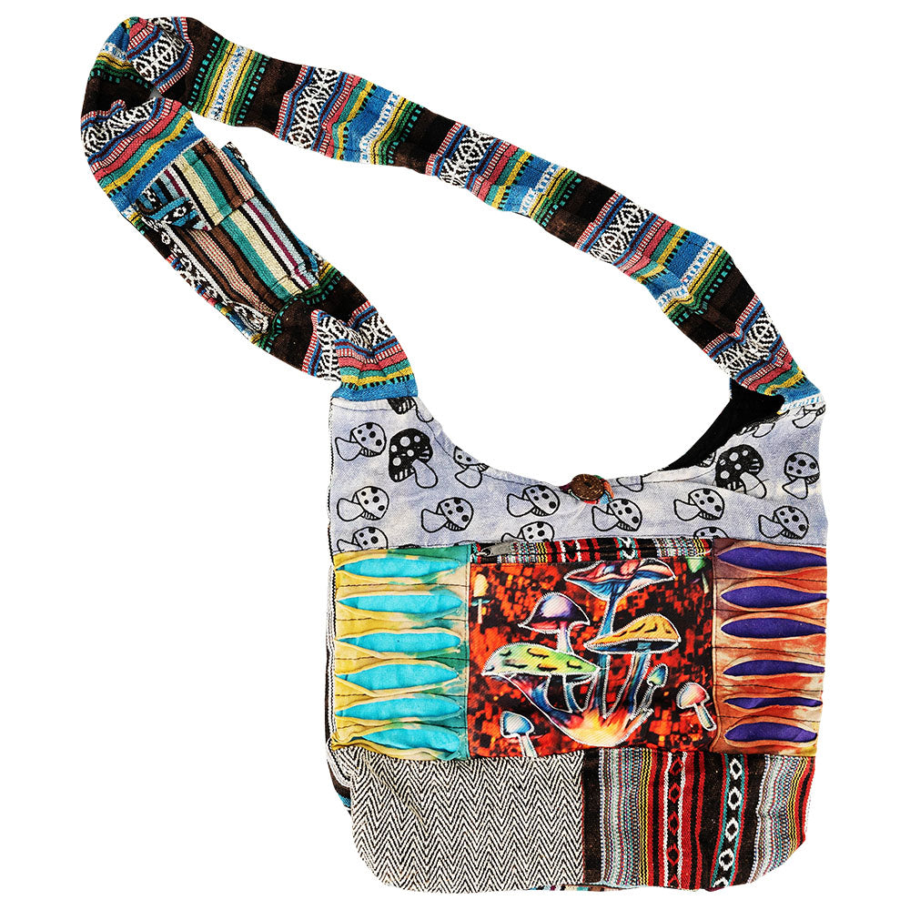 ThreadHeads Mushroom Razor-Cut Patchwork Sling Bag - 15"x15"