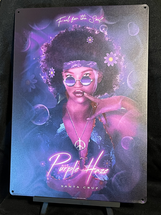 Purple Haze Pinup Strain Art 12"x18" Aluminum Sign