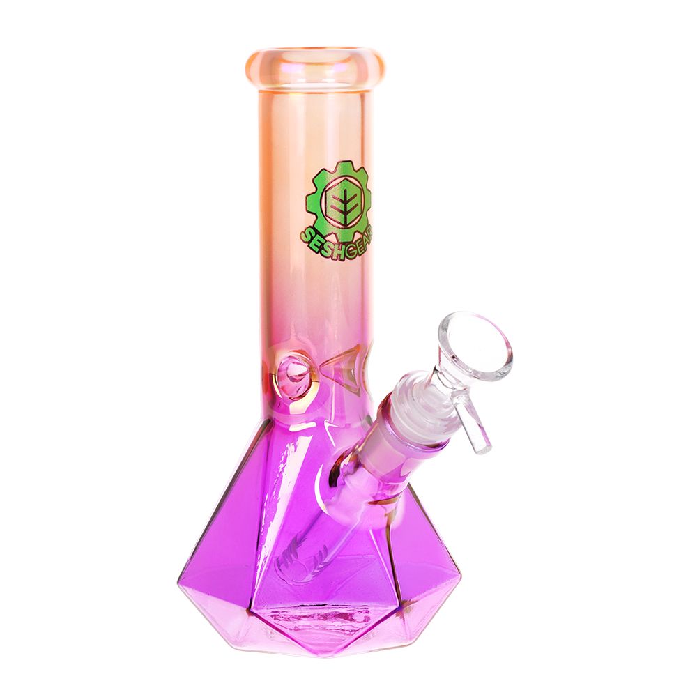 SeshGear Diamond Base Beaker Ombre Glass Water Pipe | 7.75" | 14mm F