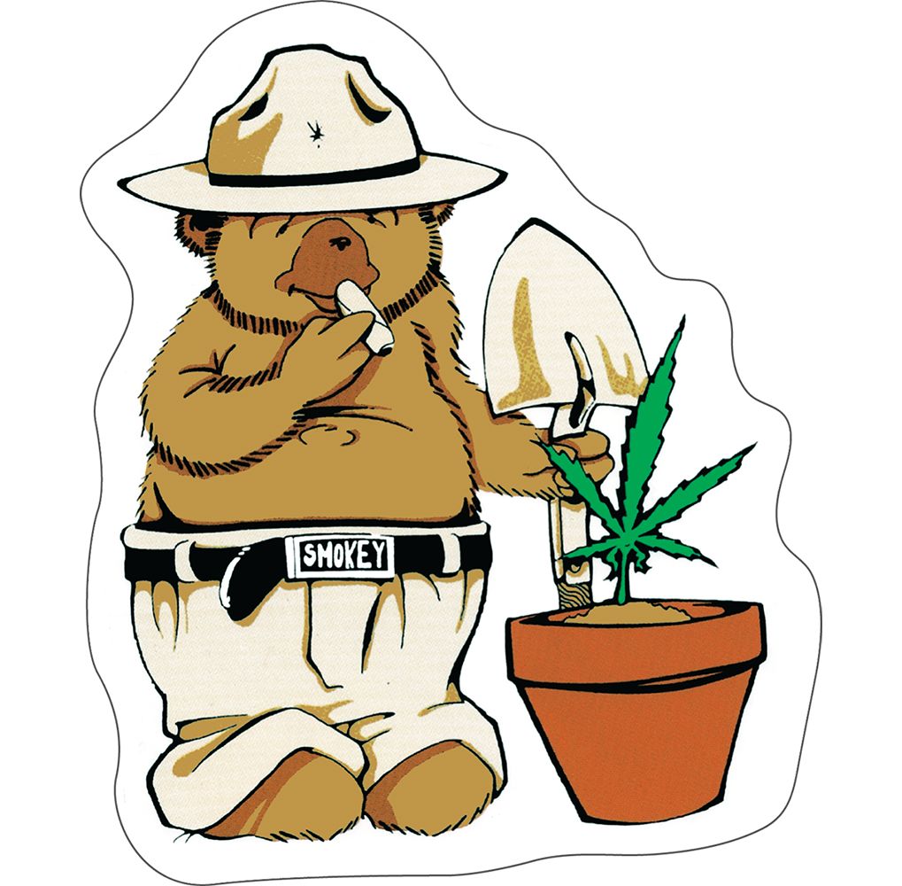 Smokey Bear Pot-ted Plant Sticker - 5" x 4.25"