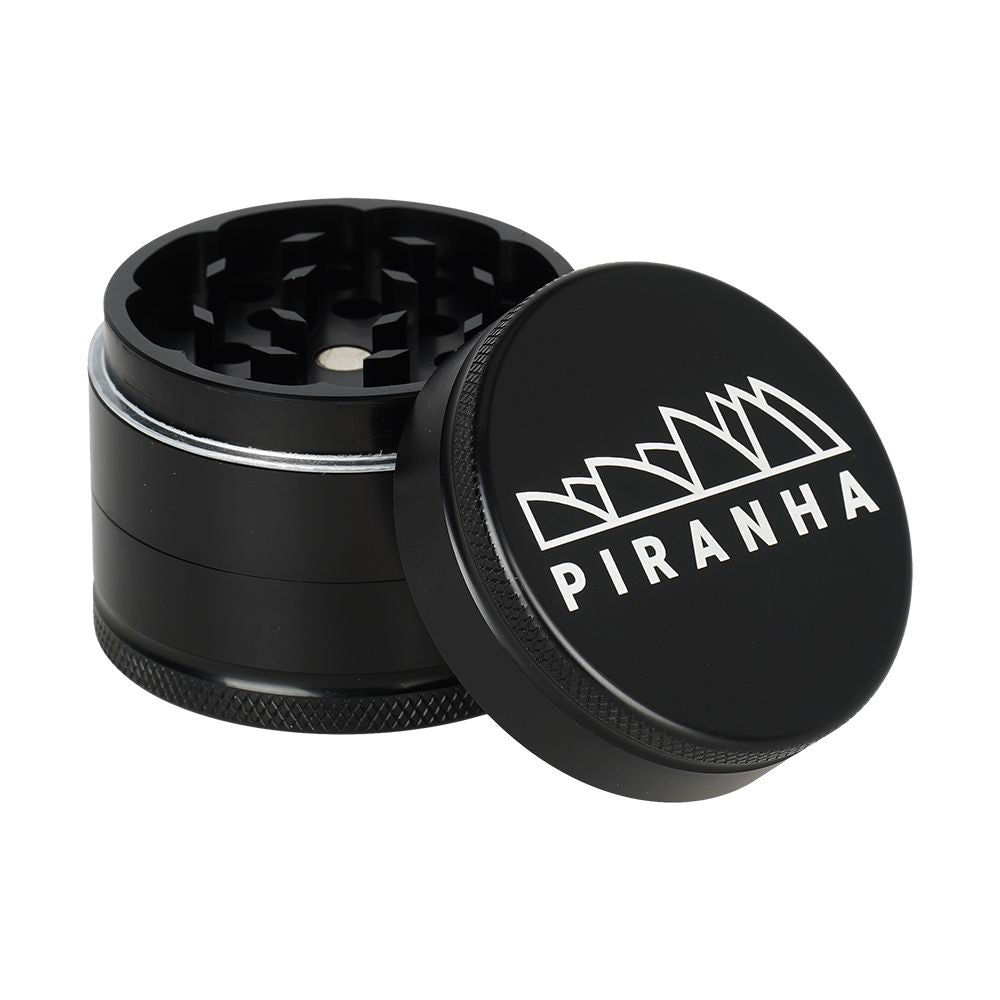 6CT BOX - Piranha Grind-and-Store Aluminum Grinder - 3pc / 2" / Black