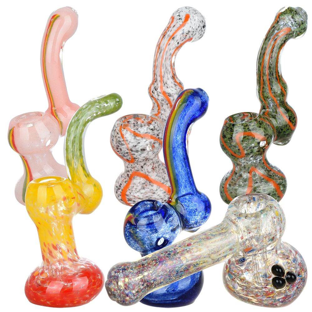 Mixed Assortment Glass Sherlock Bubblers - 5.25" 6ct