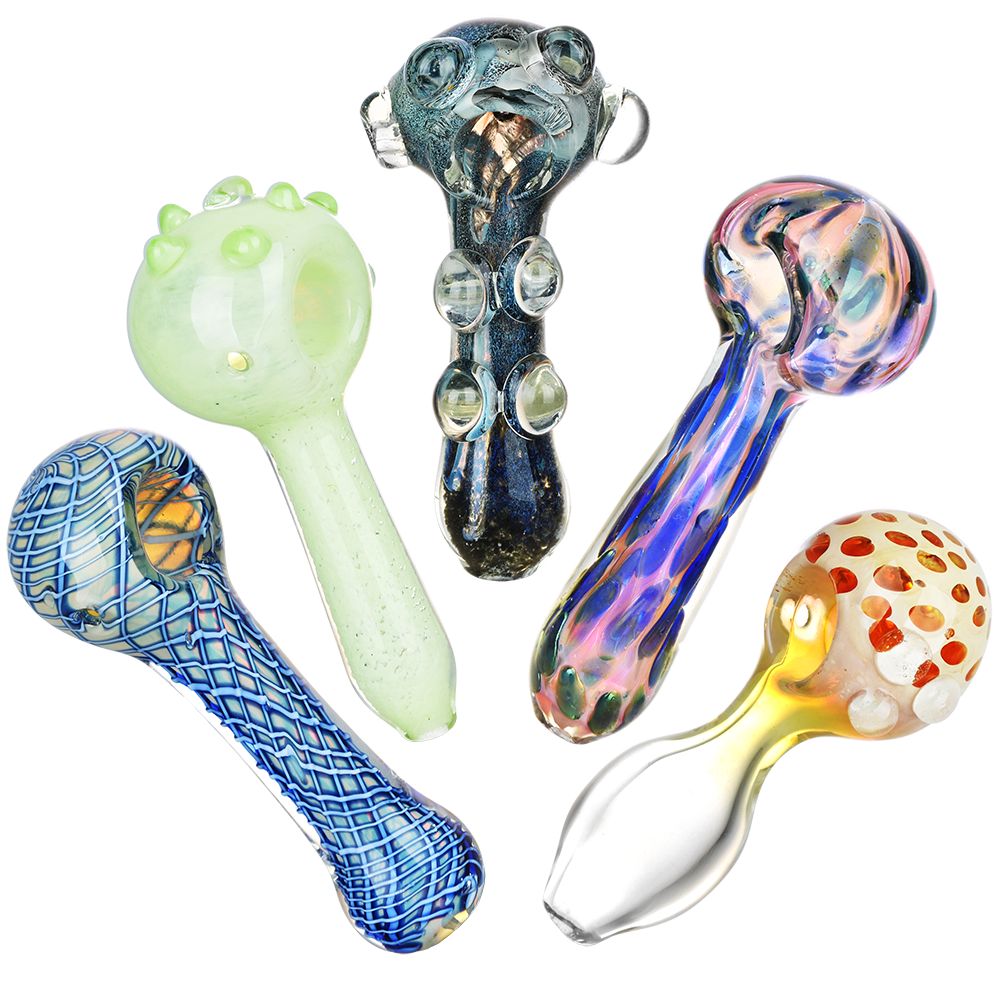 Future Shock Assortment Glass Spoon Pipes - 4.5" 20ct