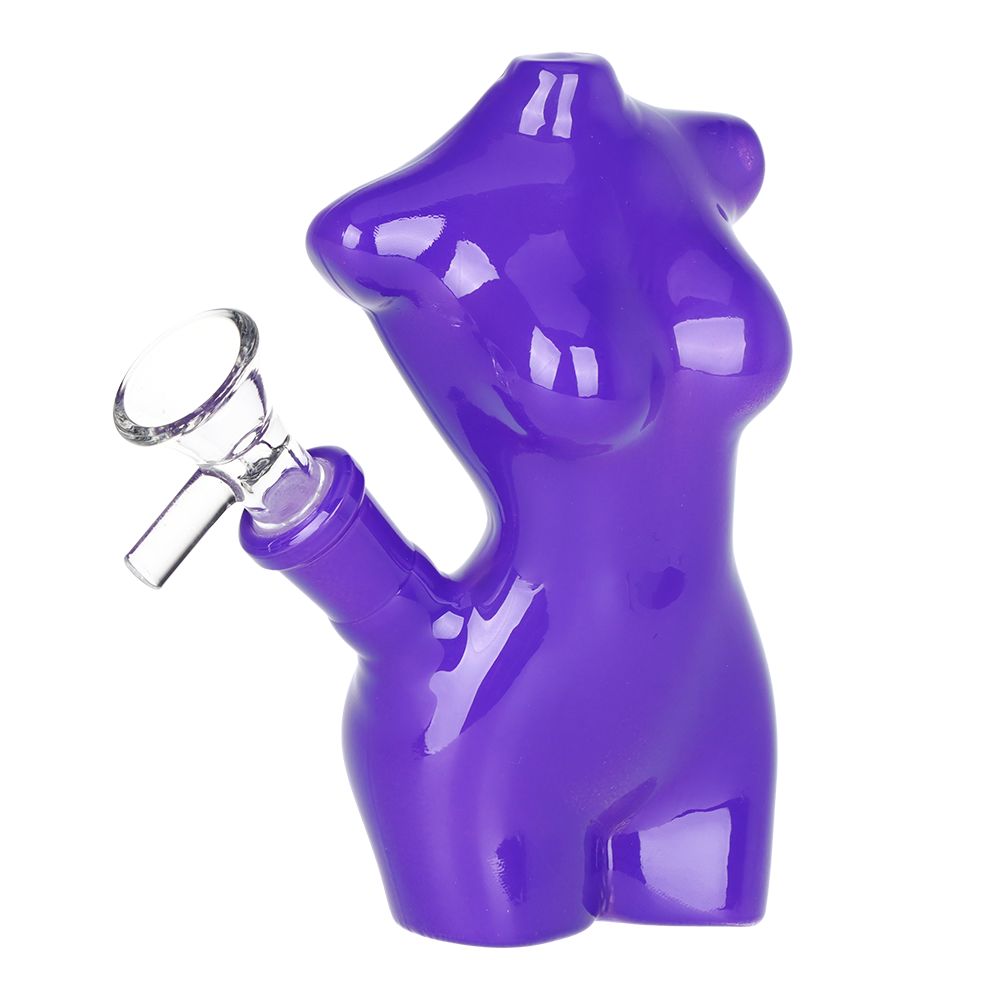 Lady Mannequin Mini Glass Water Pipe - 5" / 14mm F / Colors Vary