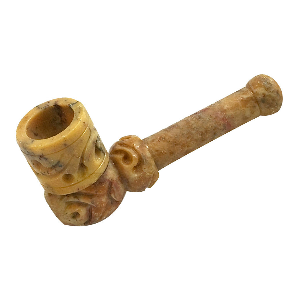 Small Carved 3" Marble Stone Pipe