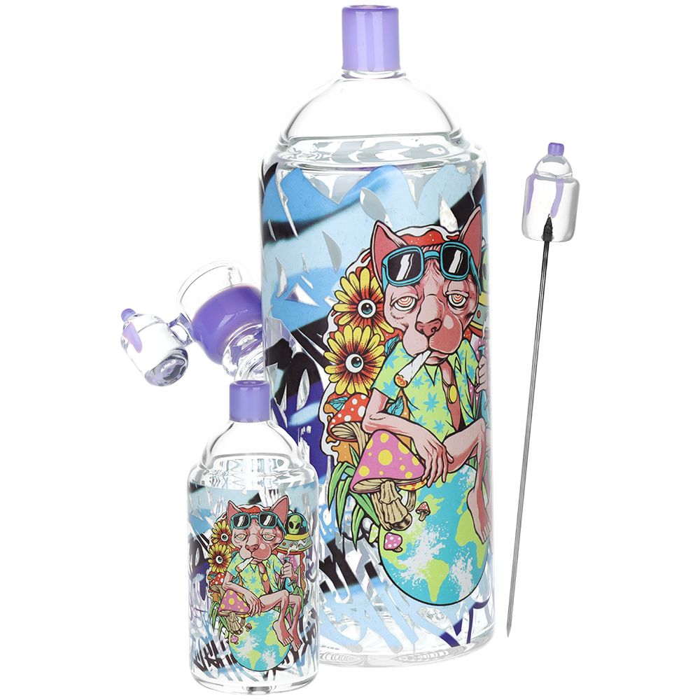 Pulsar Graffiti Series Spray Paint Glass Water Pipe Set / 7.5" / 14mm F