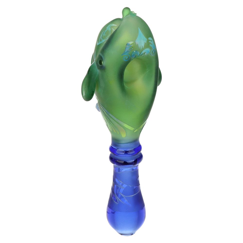 Braids of Avatar Sandblasted Glass Hand Pipe - 5.75" / Colors Vary