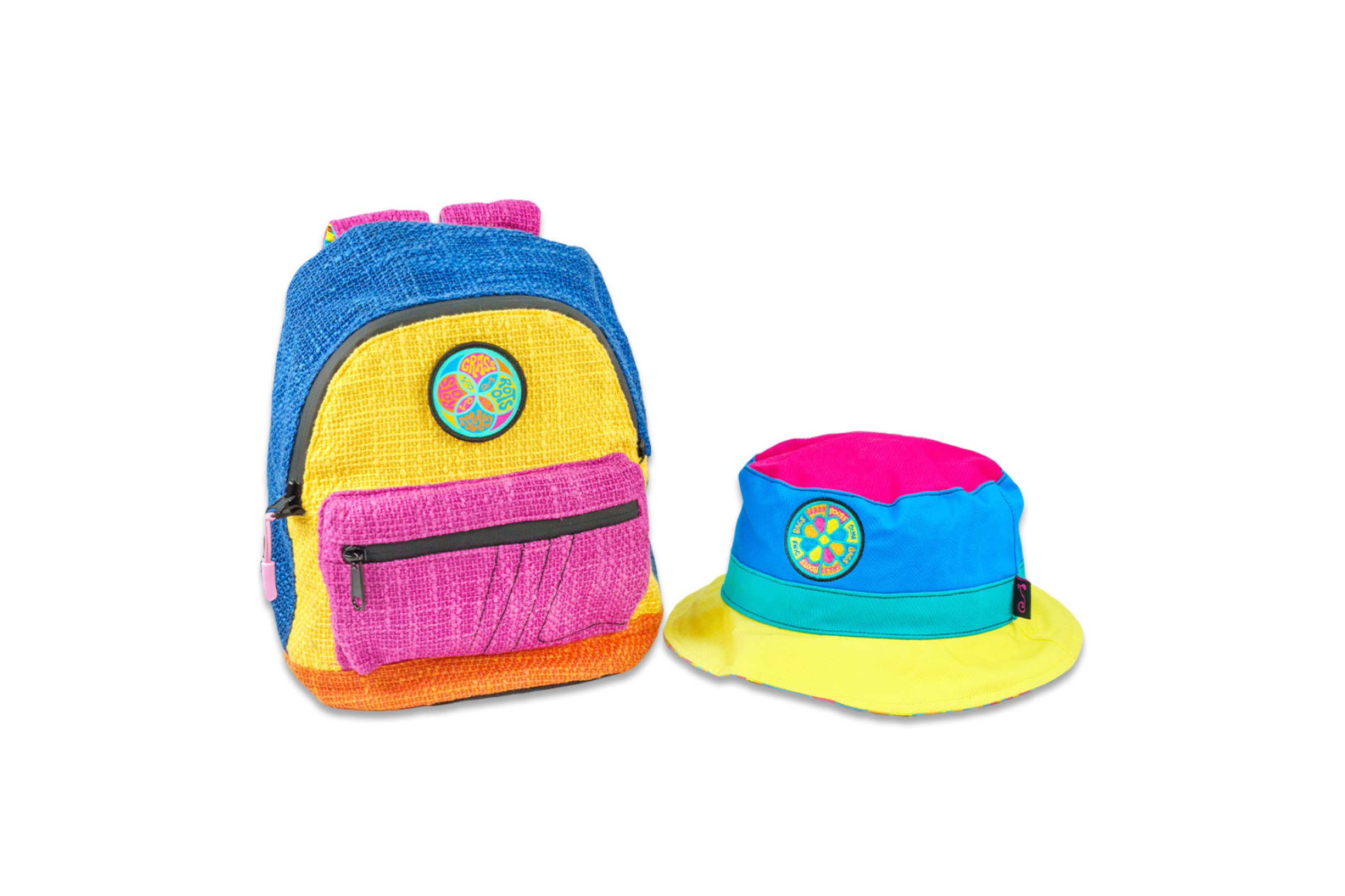Hyperpop Reversible Mini Backpack + Bucket Hat Set - Grassroots Collab