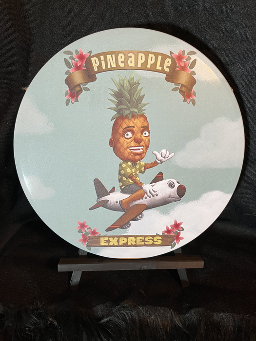 Pineapple Express Head Strain Art 12"x12" Round Aluminum Sign