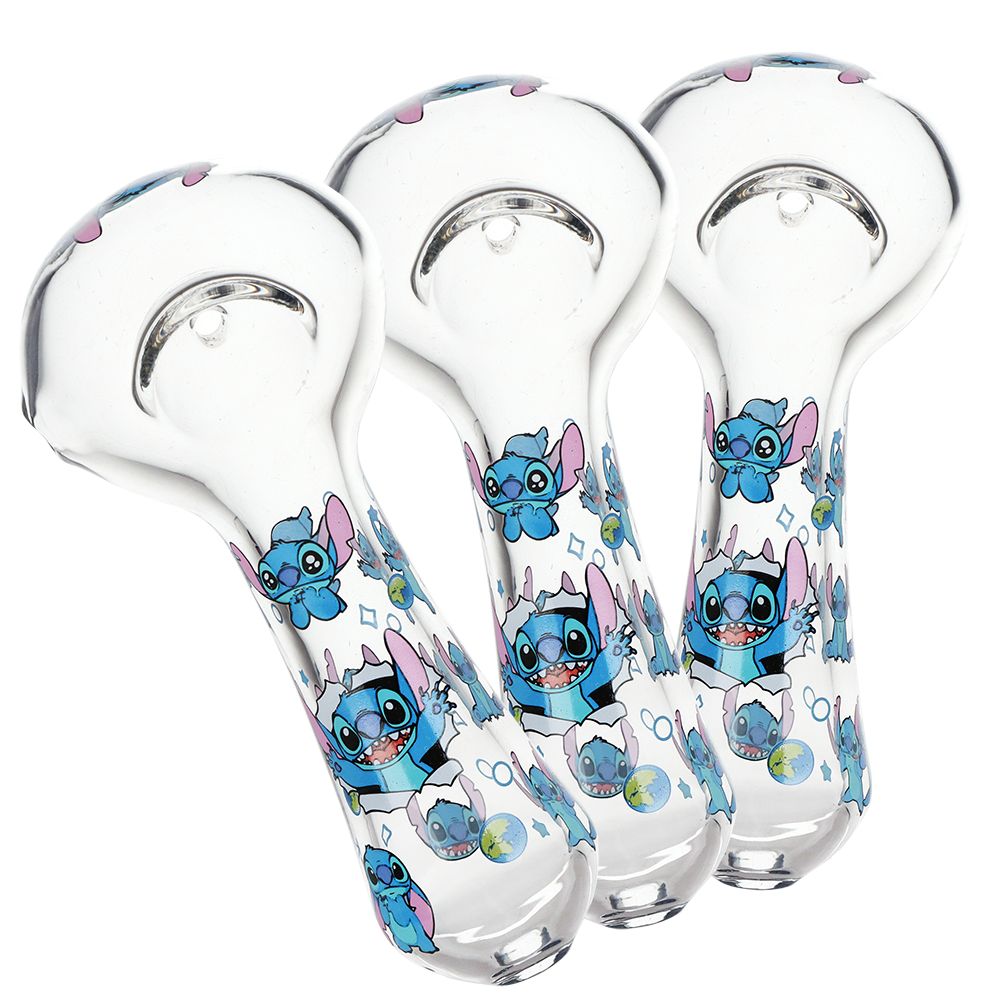 Little Blue Creature Glass Spoon Pipe - 4.5" 3ct