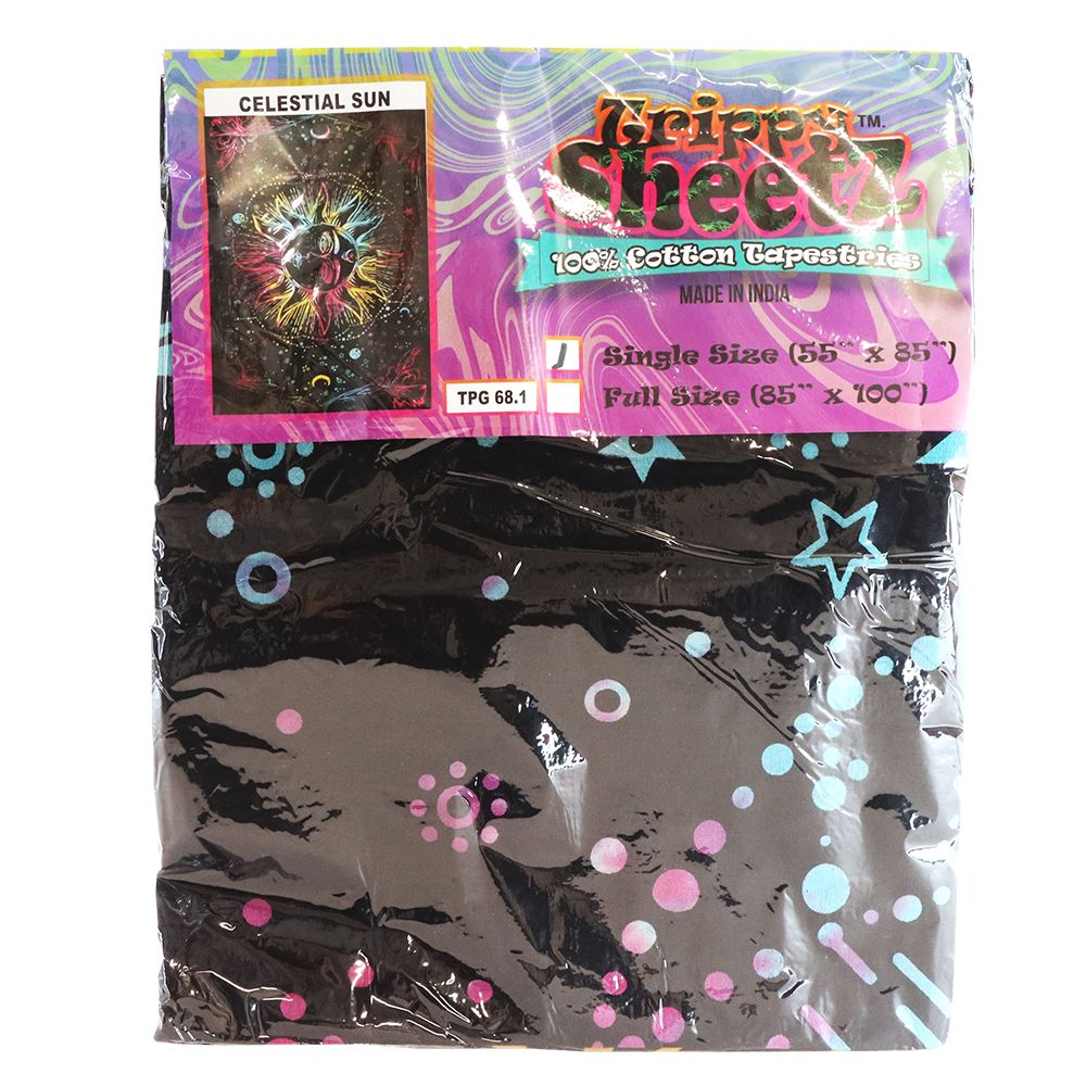 Trippy Sheetz Celestial Sun Tapestry - 55"x85"